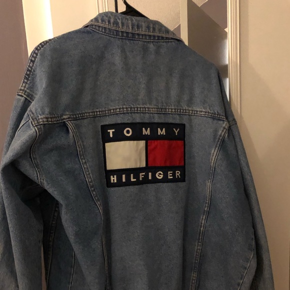 vintage tommy hilfiger denim jacket mens